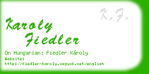 karoly fiedler business card