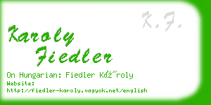 karoly fiedler business card